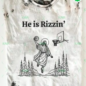 He Is Rizzin’ Funny Jesus Play Basketball Shirt