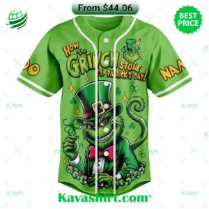 I Pinch Back How The Grinch Stole St. Patrick Day Baseball Jersey
