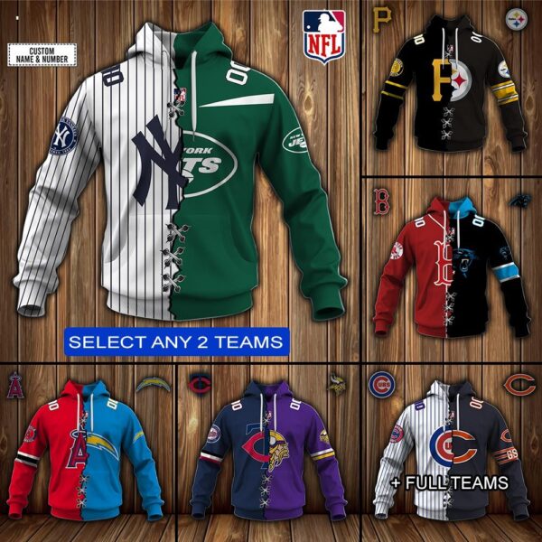 Mix NFL MLB Teams Custom Hoodie