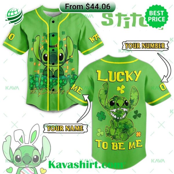 Stitch Happy St. Patrick Day To Be Me Baseball Jersey