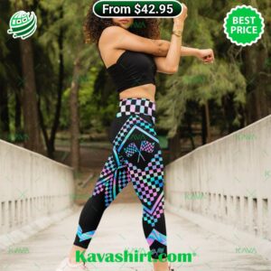 Autism Awareness Racing Flag Legging