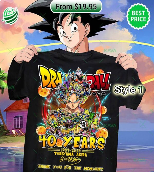 BEST Toriyama Akira Dragon Ball 40 Years 1984-2024 Thank You For The Memories Shirt