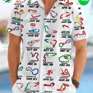 Calendar Formula Race Cars 2024 Hawaiian Shirt