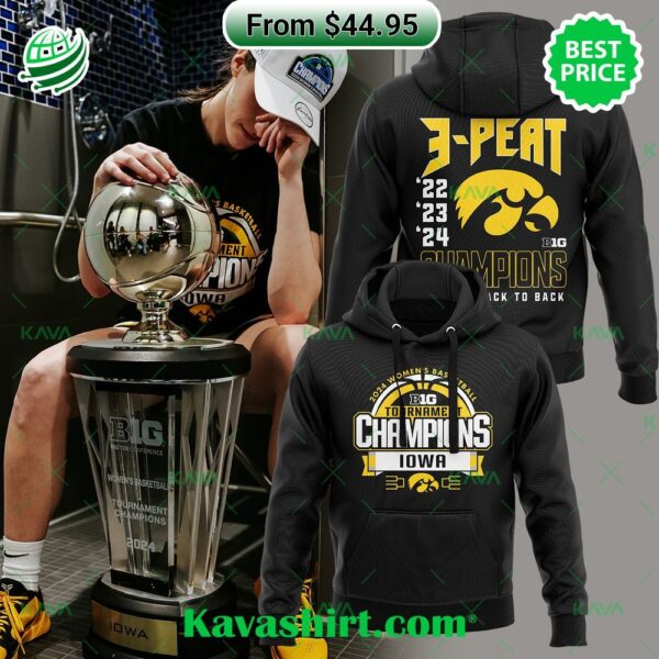 Iowa Hawkeyes women’s basketball Big Ten Tournament Champions Hoodie