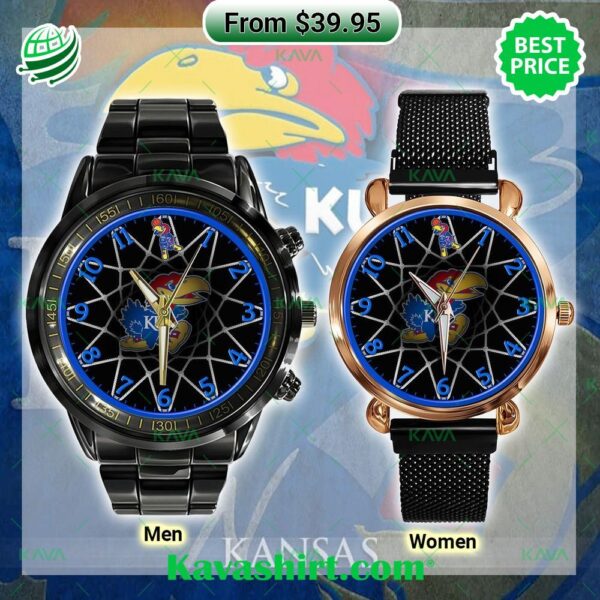 Kansas Jayhawks Stainless Steel Watch