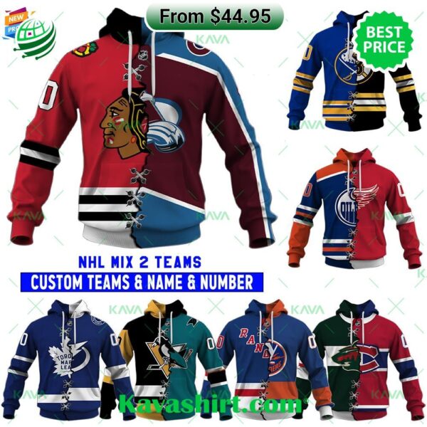 Mix 2 NHL Teams Custom Hoodies