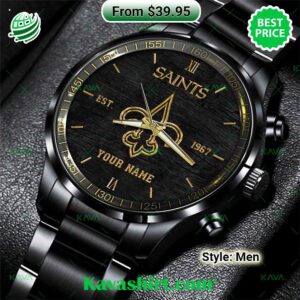 NFL New Orleans Saints Custom Stainless Steel Watch