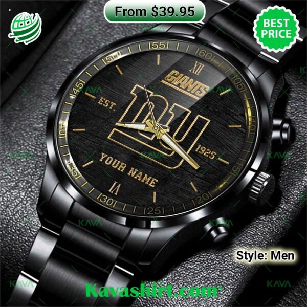 NFL New York Giants Custom Stainless Steel Watch