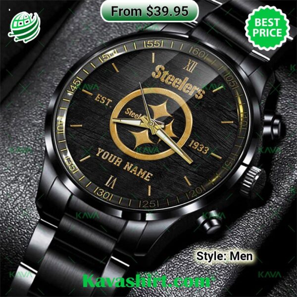 NFL Pittsburgh Steelers Custom Stainless Steel Watch