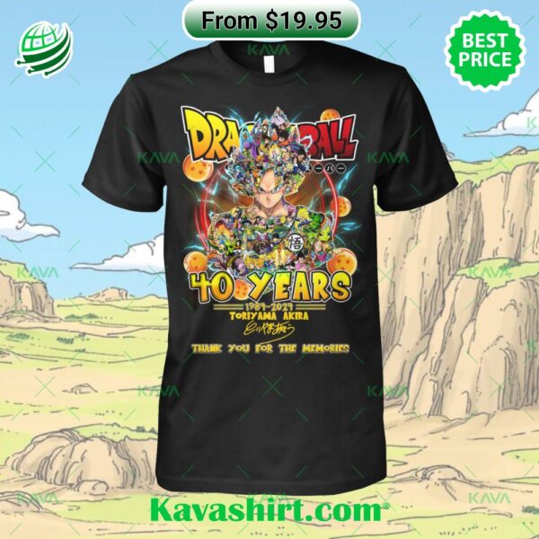 Toriyama Akira Dragon Ball 40 Years Thank You For The Memories Shirt