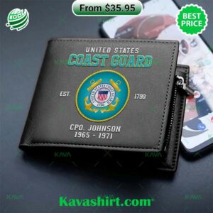 U.S. Coast Guard Personalized Leather Wallet