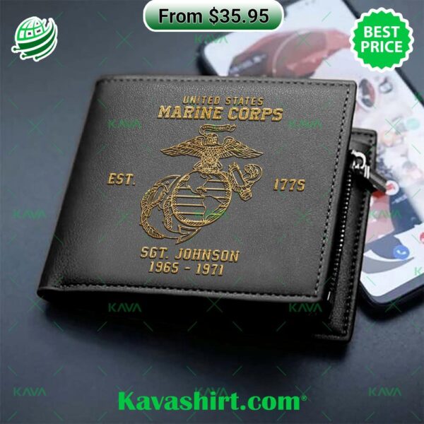 U.S. Marine Corps Personalized Leather Wallet