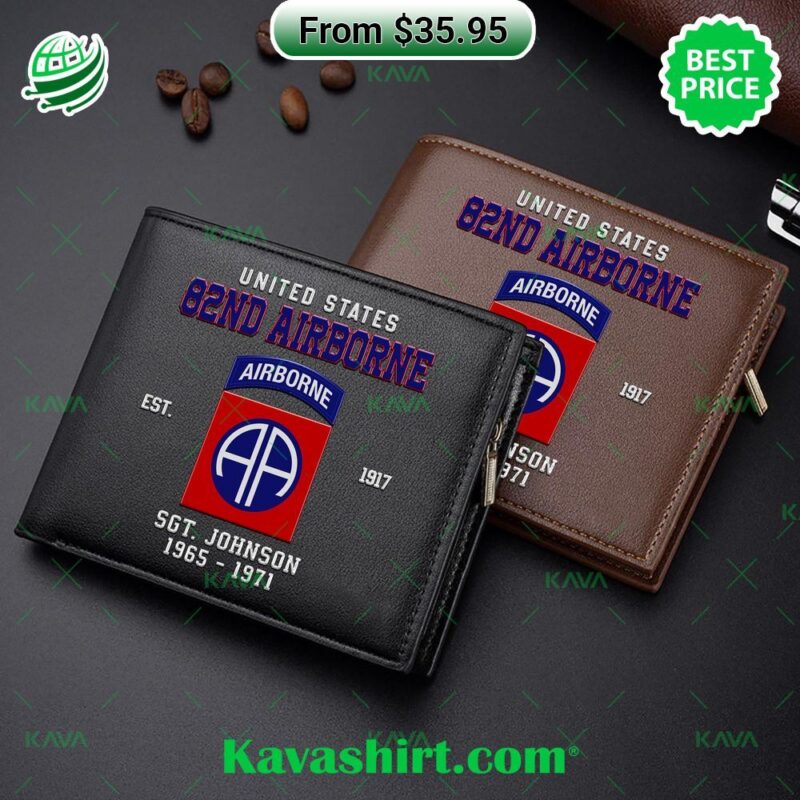 United States 82nd Airborne Custom Leather Wallet