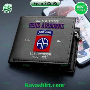 United States 82nd Airborne Custom Leather Wallet