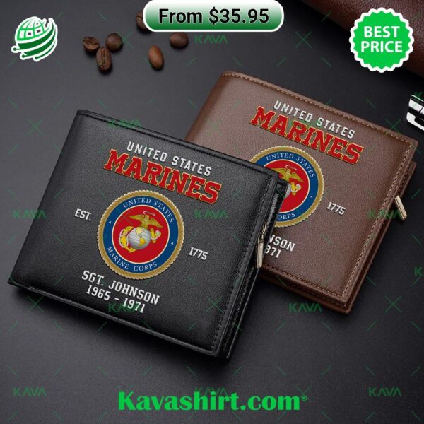 United States Marine Corps Personalized Leather Wallet