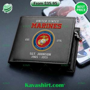 United States Marine Corps Personalized Leather Wallet