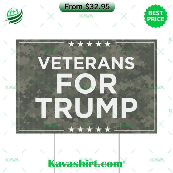 Veterans For Trump Camo Yard Sign