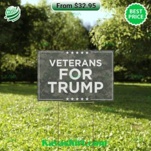 Veterans For Trump Camo Yard Sign