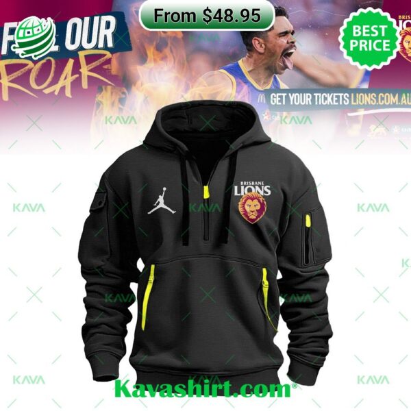 AFL Brisbane Lion Half Zip Heavy Hoodie