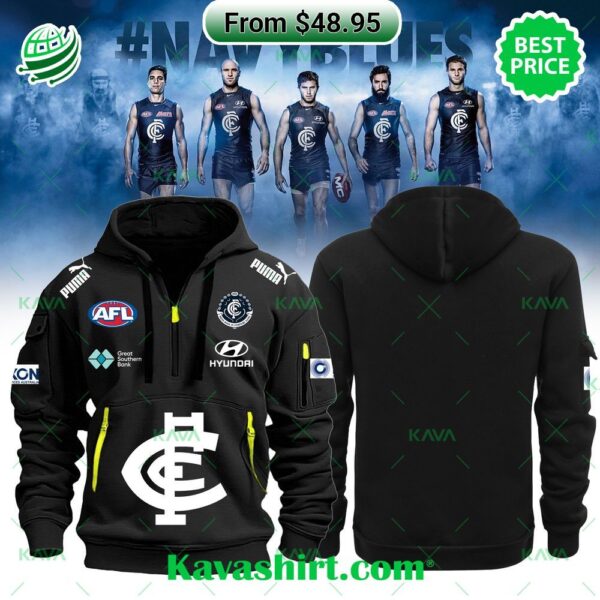 AFL Carlton Football Club Half Zip Heavy Hoodie