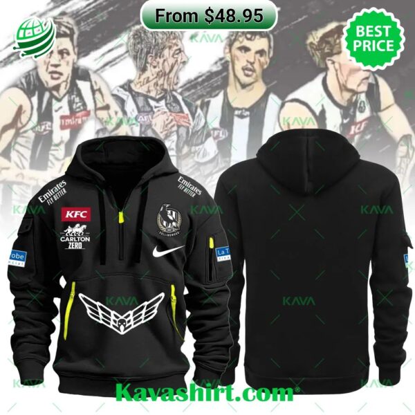 AFL Collingwood FC Half Zip Heavy Hoodie