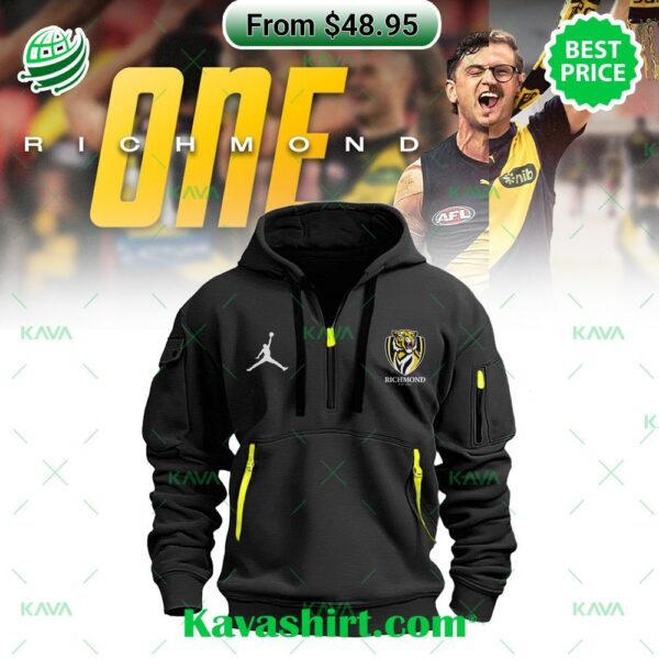 AFL Richmond Tiger Half Zip Heavy Hoodie