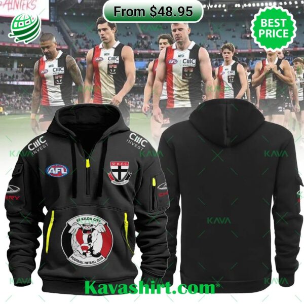 AFL St Kilda Football Club Half Zip Heavy Hoodie