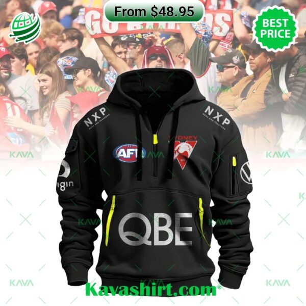 AFL Sydney Swans Half Zip Heavy Hoodie