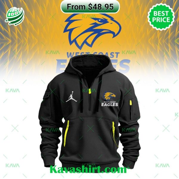 AFL West Coast Eagles Jumpman Half Zip Heavy Hoodie