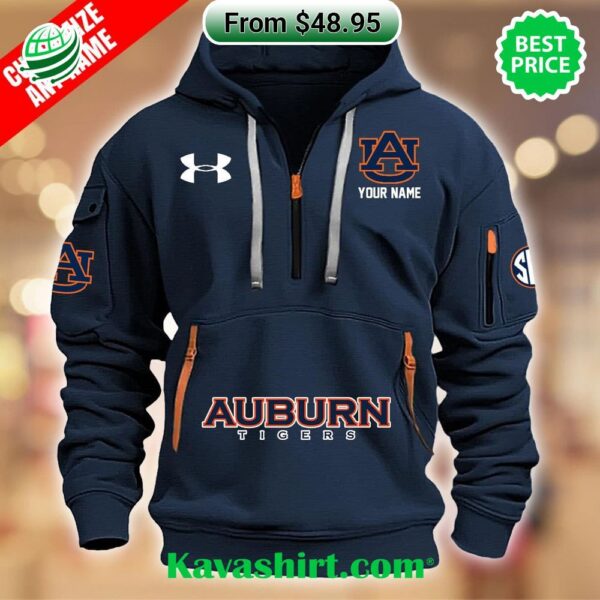 Auburn Tigers Custom Half Zip Heavy Hoodie