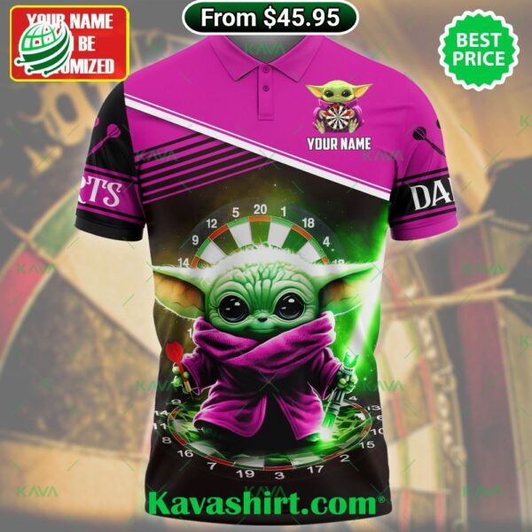 Baby Yoda Darts Custom Purple Polo Shirt