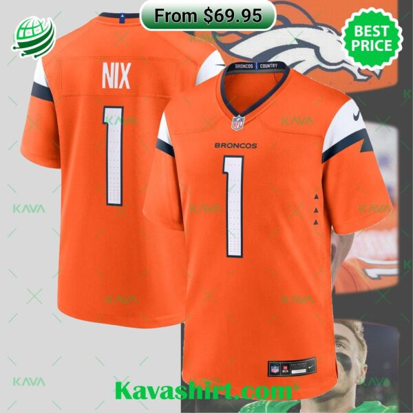 Bo Nix Denver Broncos Nike 2024 NFL Draft First Round Pick Player Game Jersey