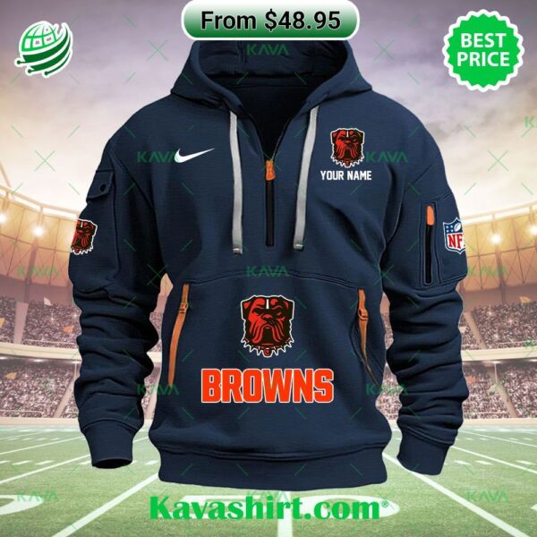 Cleveland Browns Nike Custom Half Zip Heavy Hoodie