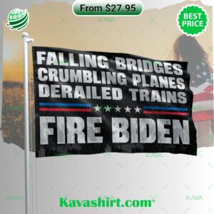Falling Bridges Crumbling Planes Derailed Trains Fire Biden Flag