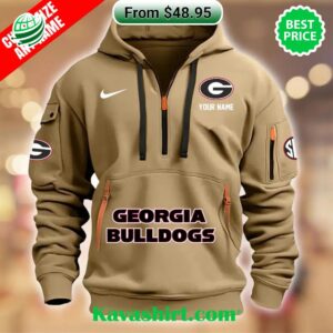 Georgia Bulldogs Custom Half Zip Heavy Hoodie