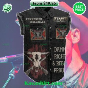 Hank Williams III A Little Bit Of Hellbilly Coming Your Way 2D Sleeveless Denim Jacket