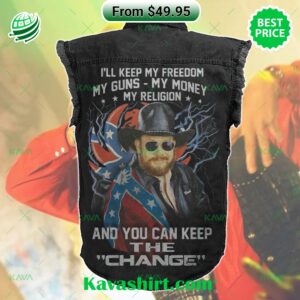 Hank Williams Jr. A Country Boy Can Survive 2D Sleeveless Denim Jacket
