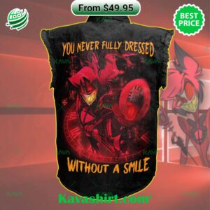 Hazbin Hotel Alastor You Never Fully Dressed Without A Smile 2D Sleeveless Denim Jacket