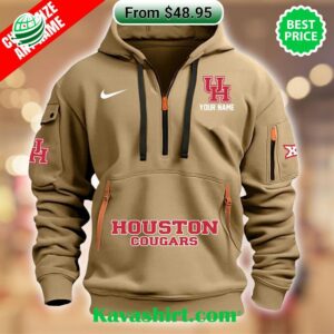Houston Cougars Custom Half Zip Heavy Hoodie