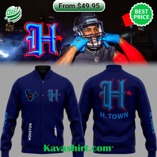 Houston Texans H TOWN New Logo Baseball Jacket