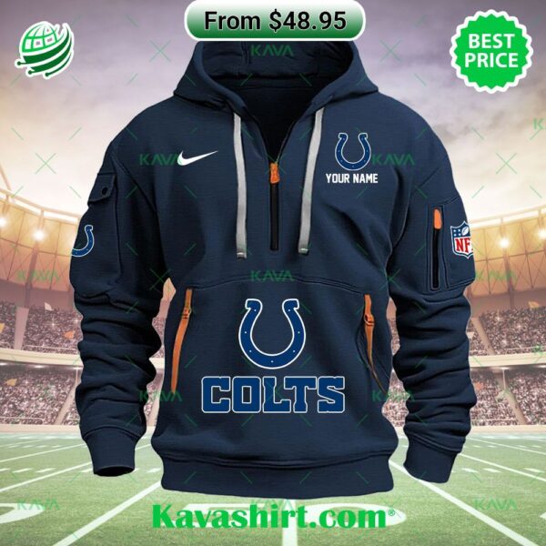 Indianapolis Colts Nike Custom Half Zip Heavy Hoodie