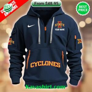 Iowa State Cyclones Custom Half Zip Heavy Hoodie