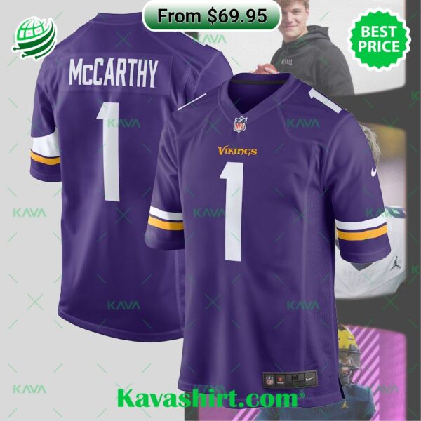 J.J. McCarthy Minnesota Vikings Nike 2024 NFL Draft First Round Pick Player Game Jersey