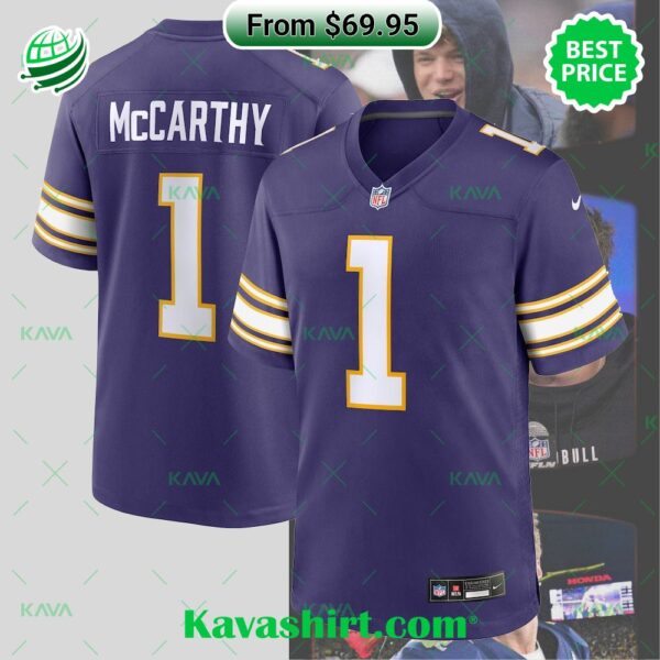 J.J. McCarthy Minnesota Vikings Nike 2nd Alternate 2024 NFL Draft First Round Pick Player Game Jersey