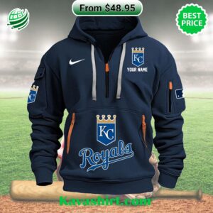 Kansas City Royals Custom Half Zip Heavy Hoodie