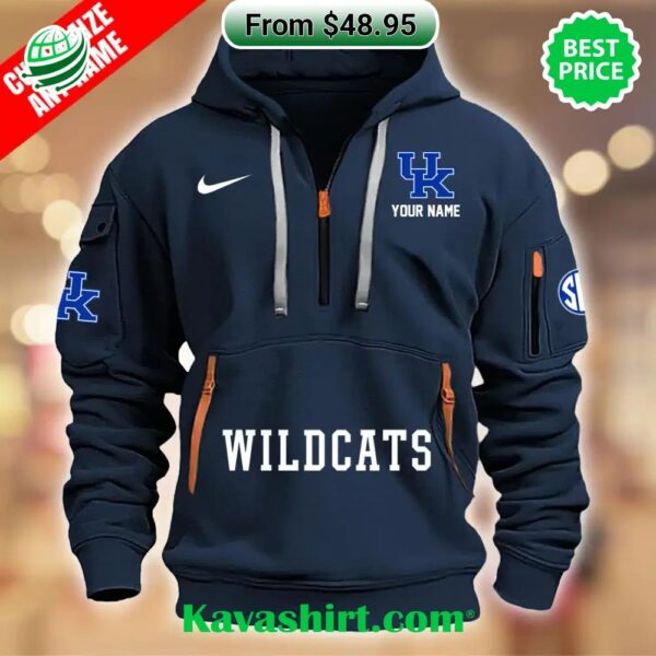 Kentucky Wildcats Custom Half Zip Heavy Hoodie