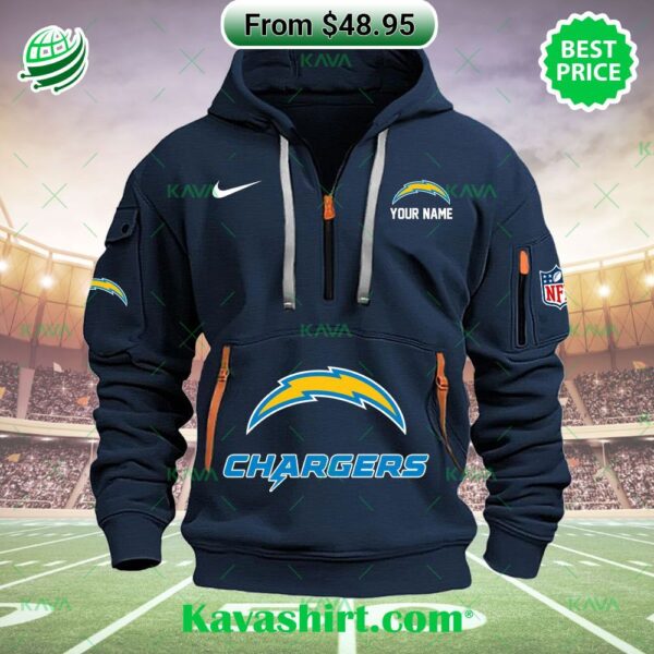 Los Angeles Chargers Nike Custom Half Zip Heavy Hoodie