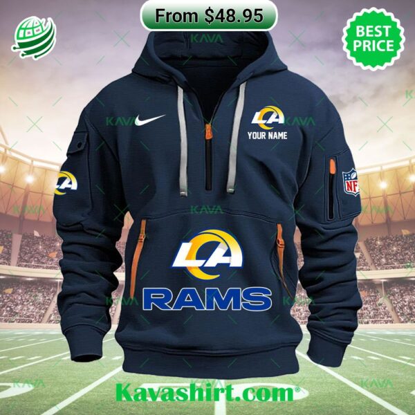 Los Angeles Rams Nike Custom Half Zip Heavy Hoodie