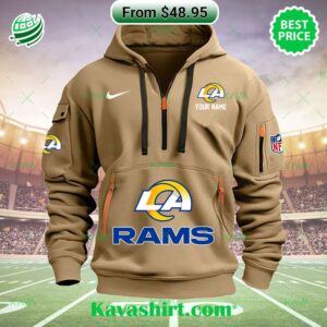 Los Angeles Rams Nike Custom Half Zip Heavy Hoodie