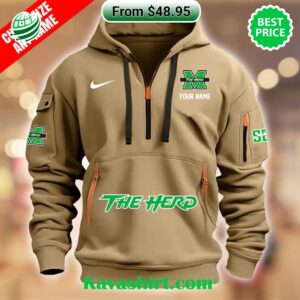 Marshall Thundering Herd Custom Half Zip Heavy Hoodie